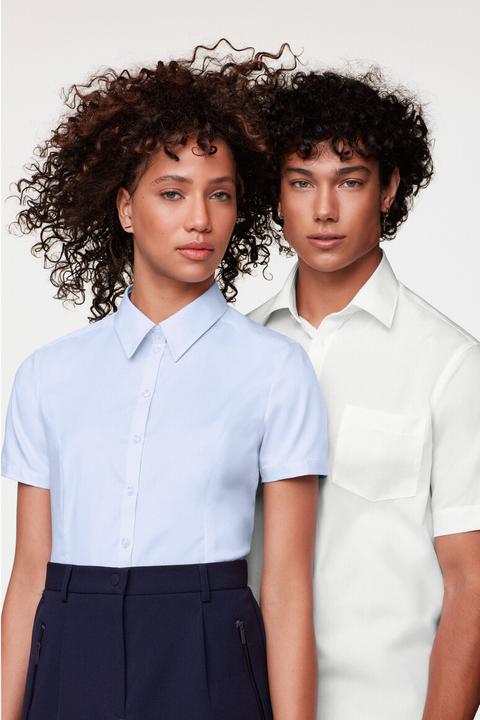 Actual product image Hakro Mens Business Shirt 1/2 Sleeve Sky Blue Size L (L)