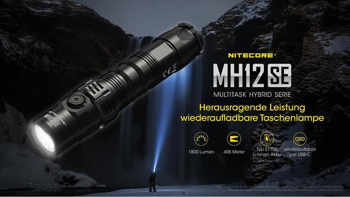 Actual product image Nitecore MH12SE Trent leading 6th Generation compact flashlight (14.10 cm, 1800 lm)