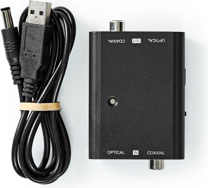Produktbild Nedis Digital Audio Converter 2-Weg Anschlüsse - Eingang: 1x S / PDIF (RCA) Buchse / 1x TosLink Buch (0.05 m, Optisch)