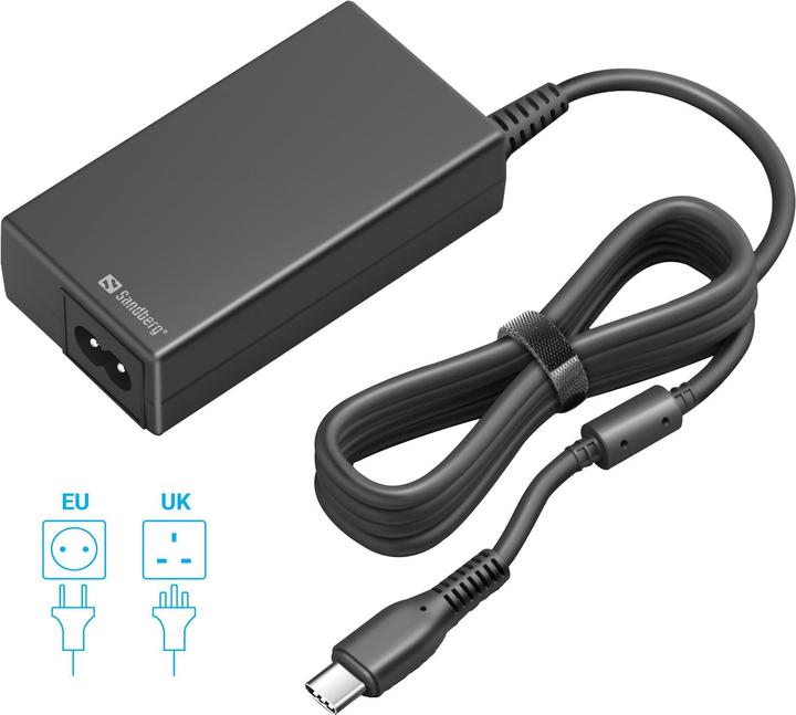 Actual product image Sandberg USB-C AC Charger PD65W EU+UK (65 W)