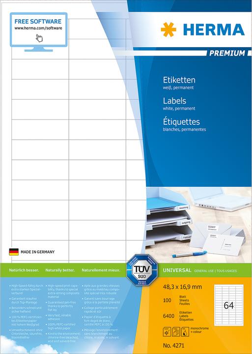 Image du produit Herma Étiquettes universelles A4