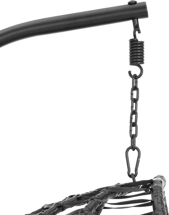 Actual product image Uniprodo Outdoor Hanging Chair with Stand - foldable seat - black/grey - oval (150 kg)