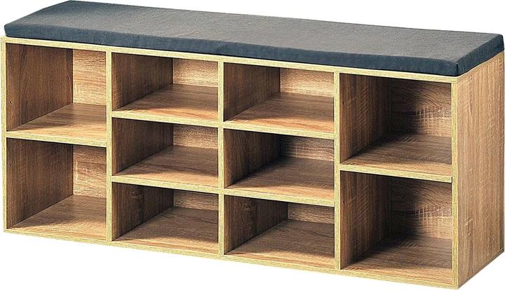 Actual product image HTI-Living Garderobenbank mit 10 Fächern inkl. Sitzkissen Sonoma (104 x 48 x 30 cm)