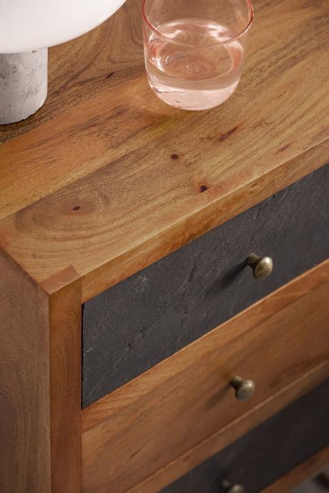 Immagine prodotto FineBuy Comodino FB55614 in legno massiccio marrone (40 x 60 x 30 cm)