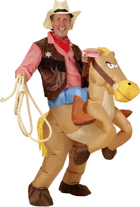 Image du produit Widmann Costume de cow-boy à cheval Costume gonflable avec soufflerie intégrée, chapeau (Taille unique)