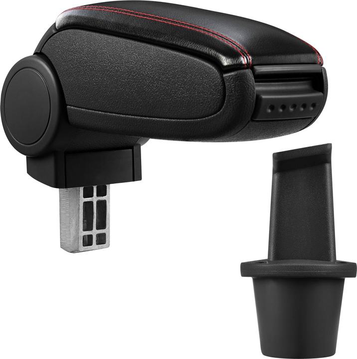 Actual product image Pro-Tec Centre armrest Dacia Duster with storage compartment imitation leather black with red stitching
