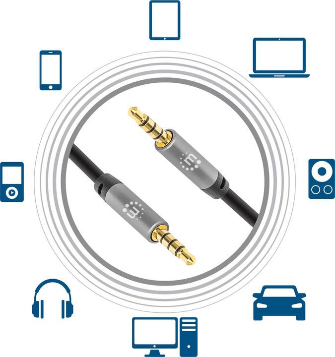 Actual product image Manhattan Audio Cable Aux Jack Plug (3 m, 3.5mm jack (AUX))