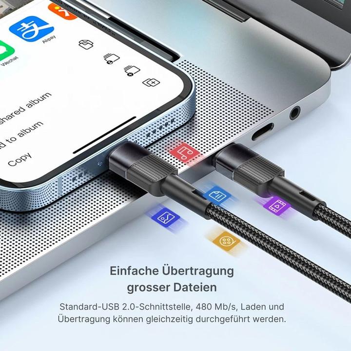 Image du produit Hermex USB-C - Câble de charge USB-C Câble de données Câble de charge rapide (2 m, USB 2.0)