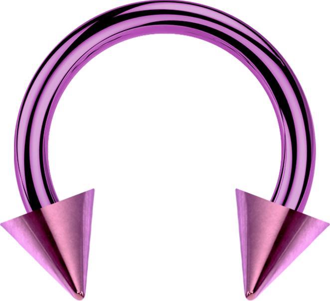 Star Piercing Micro Circular Barbell violett mit zwei Cones (ohne Messing, Titan G23)