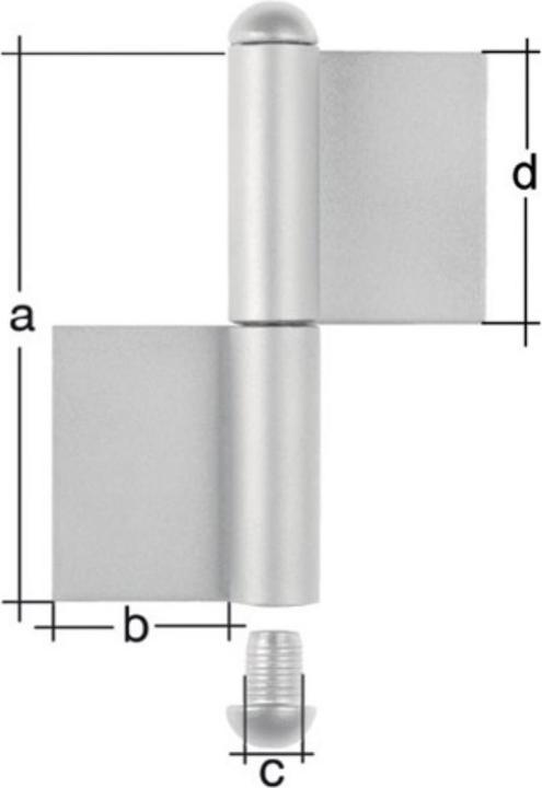 GAH Construction hinge type K04 2-part for welding Stainless steel round head 120/30/9/60 mm