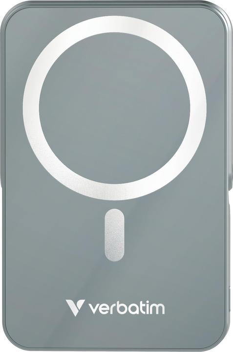 Actual product image Verbatim Charge ‘n’ Go Power Bank with Stand Magnetic Wireless 10000mAh - Grey (10000 mAh, 20 W, 37 Wh)