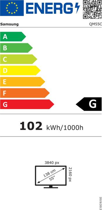Energy Label Samsung QM55C (3840 x 2160 Pixels, 55")