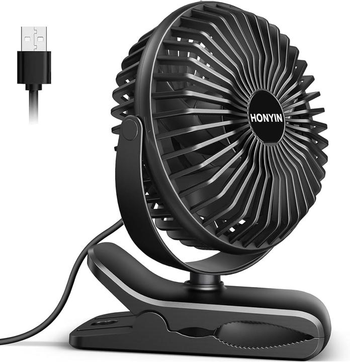 Actual product image Honyin Mini-Ventilator mit Clip (40 dB)