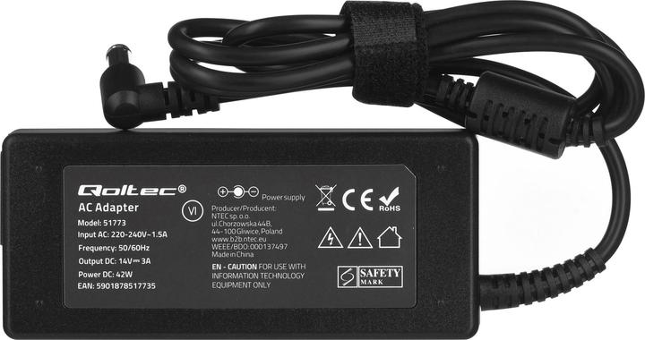 Immagine prodotto Qoltec 51773 Adattatore di alimentazione per monitor Samsung