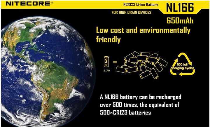Produktbild Nitecore Li-Ion Akku Typ 16340 - NL166