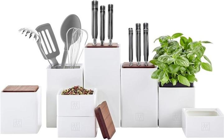 Image du produit Zwilling Keramik Set 4-tlg weiss, Deckel Sapelliholz