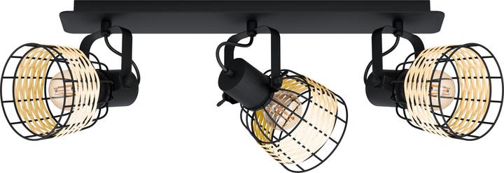 EGLO Deckenleuchte ANWICK 1 3x E27 Schwarz/Braun (E27)