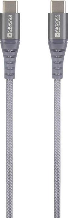 Produktbild Skross USB Kabel USB-C to USB-C Cable 2.0, Braiding, 1,20m space gray (1.20 m, USB 2.0, 36 W)