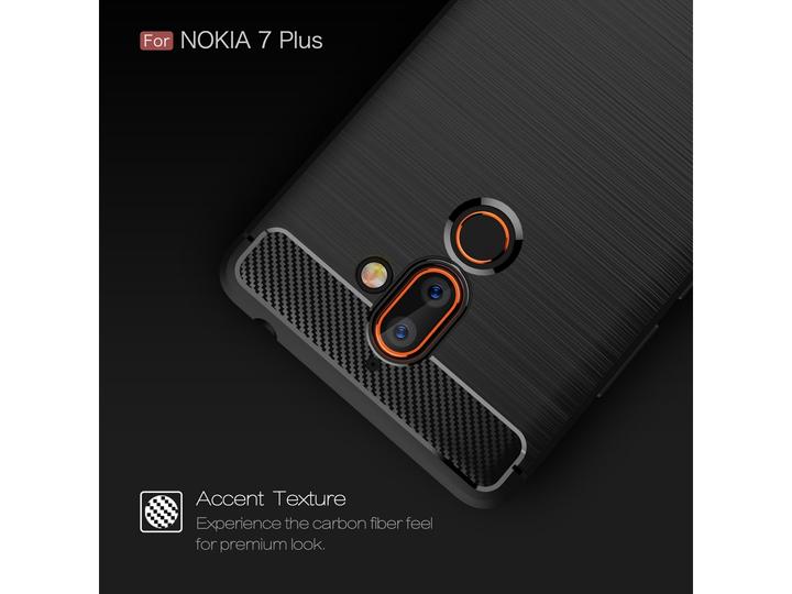 Immagine prodotto Screenguard Nokia 7 Plus Cover Carbon Brushed Soft TPU (Nokia 7 Plus)