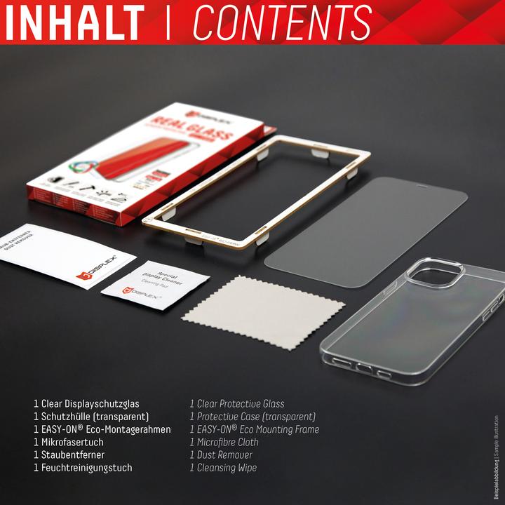 Productafbeelding Displex Real Glass, 2D Panzerglas + Handyhülle (1 Stuk, Apple iPhone 14 Pro Max)