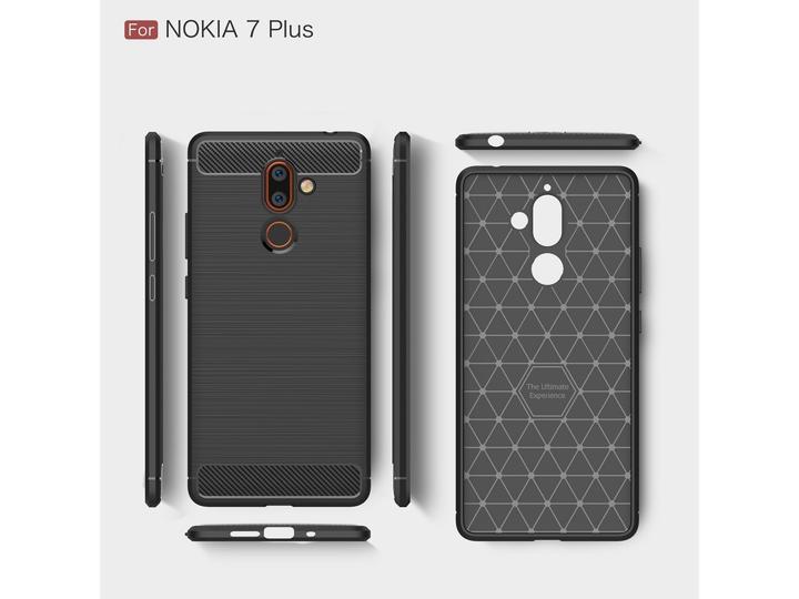 Immagine prodotto Screenguard Nokia 7 Plus Cover Carbon Brushed Soft TPU (Nokia 7 Plus)