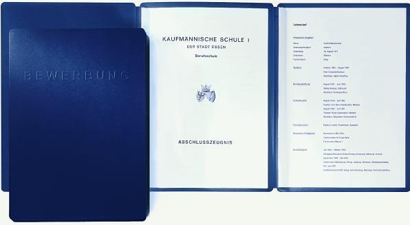 Image du produit Pagna Dossier de candidature Supreme 3 pièces 2 dossiers bleu (A4, 1 x)