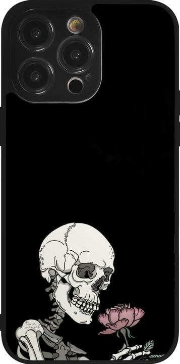 Actual product image PhoneLook Coque Silicone rigide noir Halloween 2023 rose and skeleton (Apple iPhone 14 Pro Max)