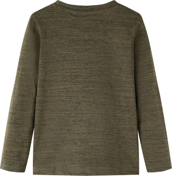 Actual product image VidaXL Children's long-sleeved shirt dark khaki melange 92,Material: 80 (92)