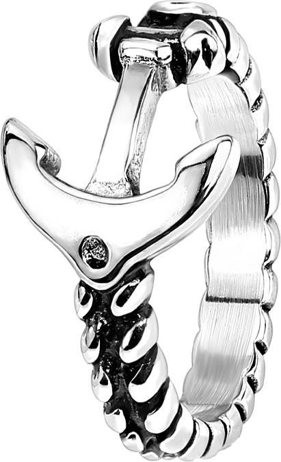 Image du produit Star Piercing Anneau argent Ancre et corde (Acier chirurgical 316L)