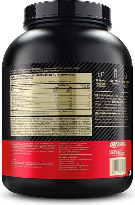 Actual product image Optimum Nutrition 100% Whey Gold Standard (Cookies & Cream, 1 pcs., 2273 g)