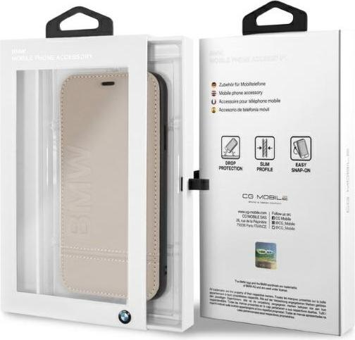 Immagine prodotto BMW BMFLBKI61LLST Libro iPhone Xr beżowy/taupe Logo Imprint (Apple iPhone XR)