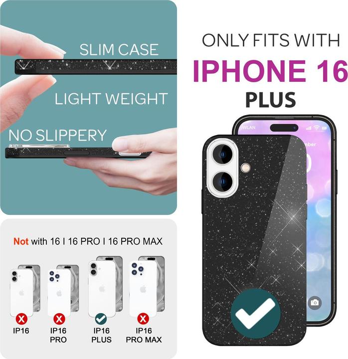 Actual product image Nalia Glitter hybrid cover (Apple iPhone 16 Plus)