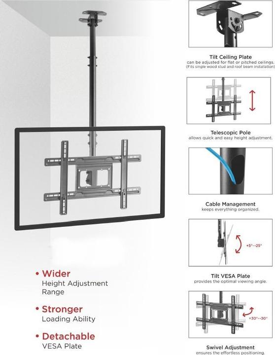 Produktbild equip TV Decken Haengehalterung (Decke, 70", 50 kg)