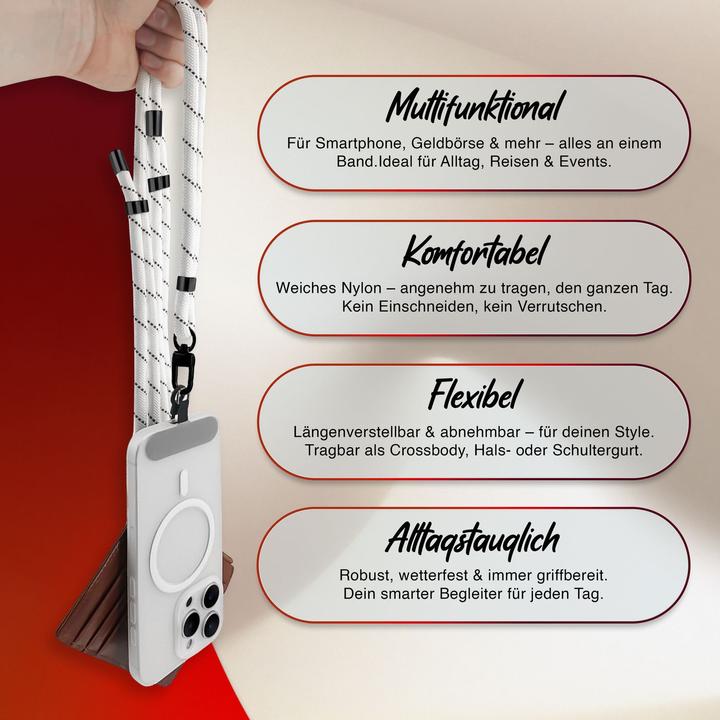 Produktbild Nalia HoldMe Lanyard Handykette - Universal Trageband für Smartphones - Verstellbar, Soft & Elastisch