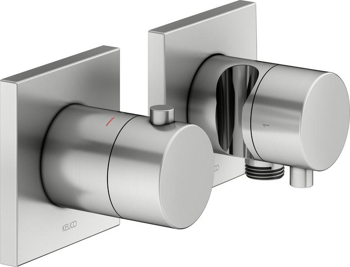 Keuco EDITION 11 Thermostatarmaturen Set flush-mounted for 2 consumers with hose connection and show