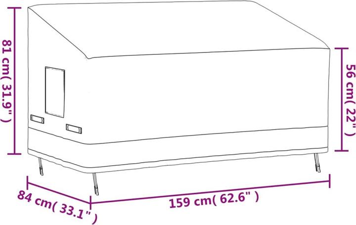 Produktbild VidaXL Abdeckung für 3-Sitzer-Bank Beige 159x84x56/81 cm 600D