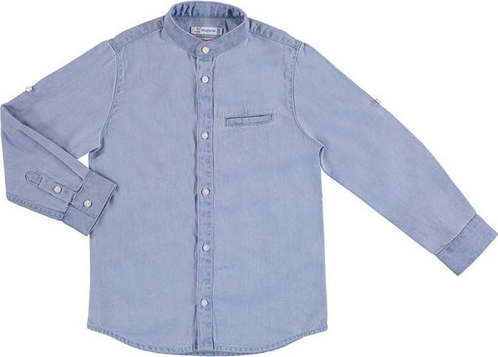 MAYORAL Langarm denim Mao Kragen