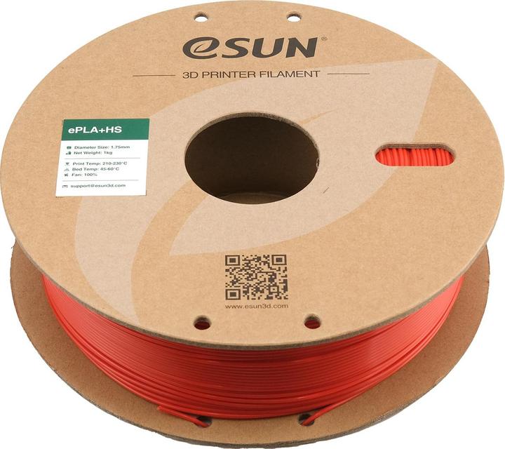 Produktbild eSUN EPLA+HS 1,75mm RED 1kg (PLA, 1.75 mm, 1000 g, Rot)