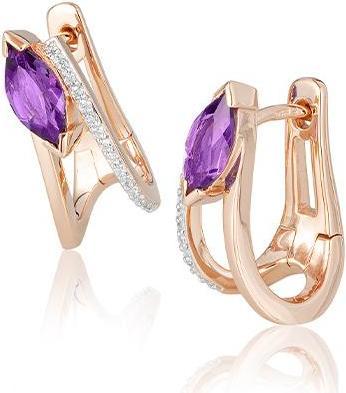 Actual product image Breuning EAR JEWELLERY - E.AMETHYST/Brill. 0,15 Ct. H/si (585, - Gold)