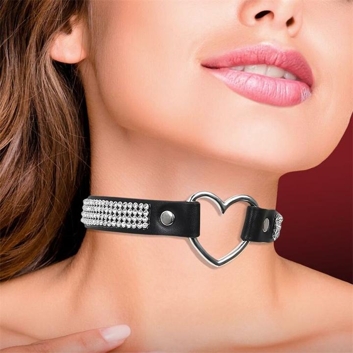 Immagine prodotto Cinderella Collana con cuore e strass in similpelle Taglia unica (Taglia unica)