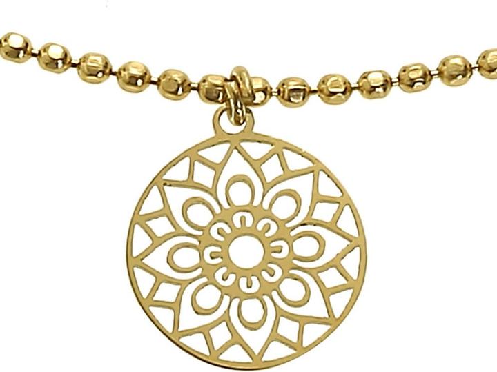 Actual product image Crystals Bracelet.mandala.lucky.gold.plated.606024 (17 cm, Stainless steel)