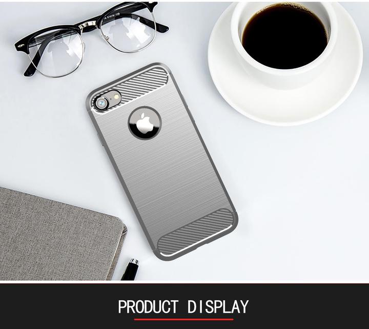 Produktbild Cadorabo TPU Ultra Slim carbon edelstahl Kombi Cover (Apple iPhone 7)