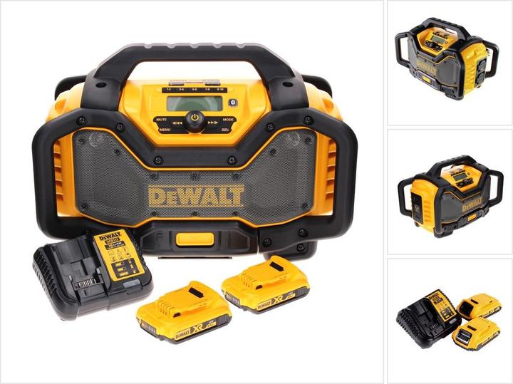 DeWalt DCR 027 D2 Battery radio DAB+ 10.8-18.0 V + 2x battery 2.0 Ah + charger (DAB+, FM, Bluetooth)