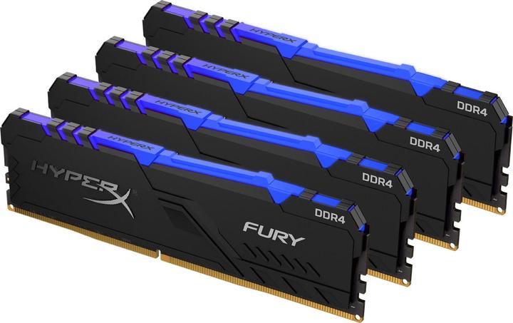 Image du produit Kingston Mémoire DDR4, CL16, DIMM, Kit de 4, HyperX FURY RGB (4 x 32GB, 2666 MHz, RAM DDR4, DIMM)