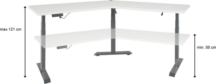 Produktbild Swisshandel24 Schreibtisch, Computertisch, 120° elektrisch höhenverstellbar weiss, anthrazit-grau