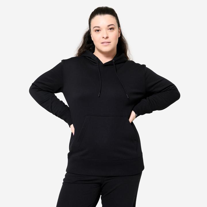 Domyos Hoodie Damen lang - schwarz