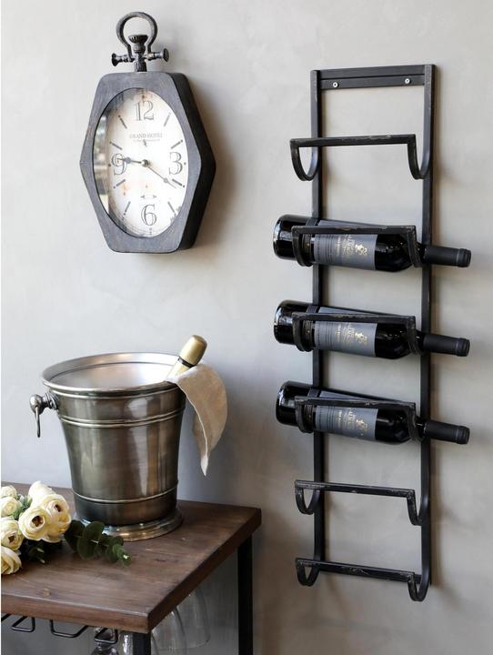 Actual product image Chic Antique Wine rack For 6 bottles, Black, Material type: Metal