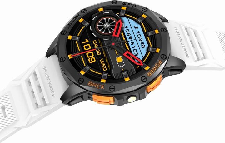 Actual product image Gravity GPS GT24-2 Herren-Smartwatch, schwarzes Silikonarmband + weisses Silikonarmband