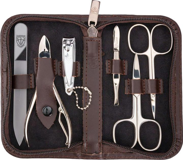 Immagine prodotto Kellermann Set manicure Verona, 6 pezzi, marrone, vera pelle