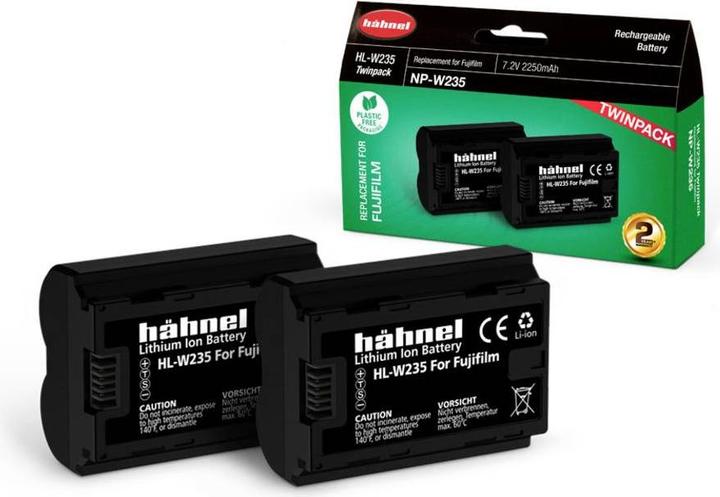 Actual product image Hähnel HL-W235, 2pcs camera battery replaces original battery NP-W235 7.2 V 2250 mAh (Camera battery)